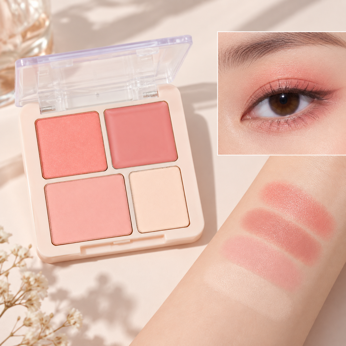 Four-Color Blush  Highlighter Palette